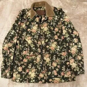 Ralph Lauren Floral Utility Jacket - Navy green and Tan
